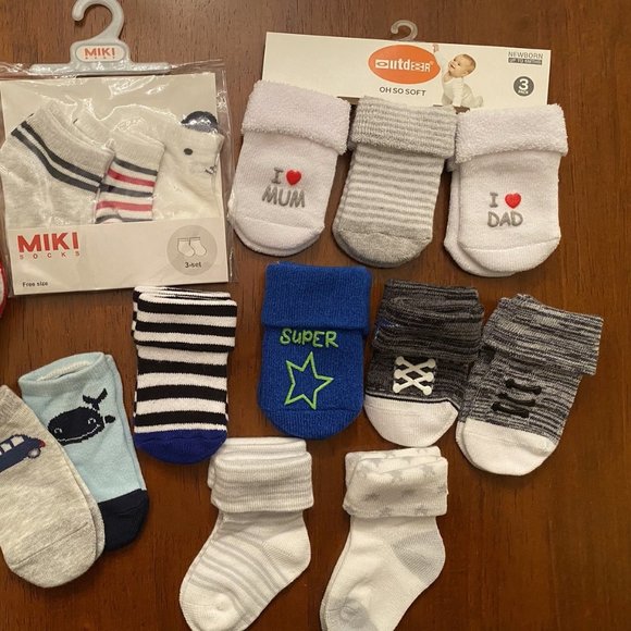 BRAND NEW Baby Boy 0-3 3-6 Months Socks Bundles - Picture 2 of 2